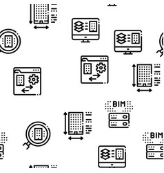 Bim Building Information Seamless Pattern