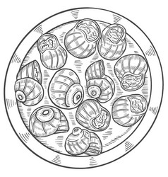 Escargots France Food Cuisine Isolated Doodle