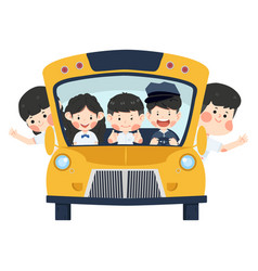 School Bus With Kids Student