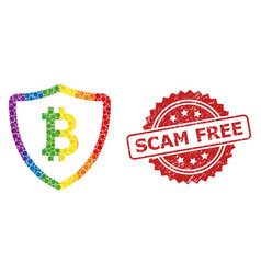 Scratched Scam Free Stamp And Lgbt Bitcoin Shield