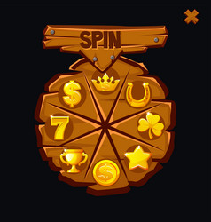 Spin Game User Interface Design Element Wooden