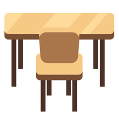 Wooden Desk And Chair Dinner Table Study Place