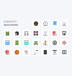 25 Sports Activities Flat Color Icon Pack