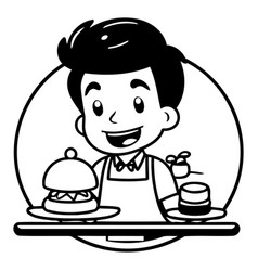 A Man In A Restaurant Serving Food