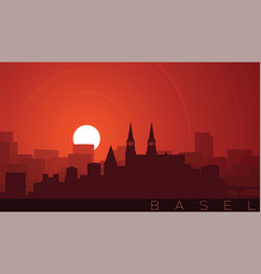 Basel Low Sun Skyline Scene