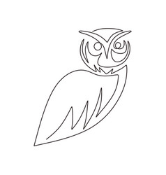 One Line Design Silhouette Of Owl Hand Drawn Bird