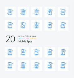 20 Mobile Apps Blue Color Icon Pack Like App