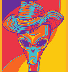 Alien Head Cowboy Design