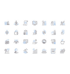 Cash Outlay Line Icons Collection Expenditure