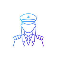 Female Captain Gradient Linear Icon