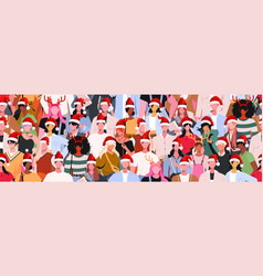 Festive New Years Banner With A Group Of People