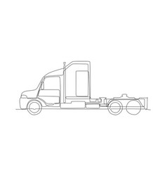 Hooded Container Truck Head Simple Side View