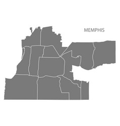 Memphis Tennessee City Map With Neighborhoods