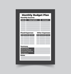 Monthly Budget Plan Template Income Plan