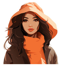 Portrait Of A Young Woman In Hood Fashion