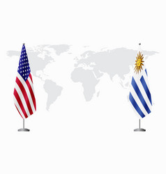 United States And Uruguay Flags For Official