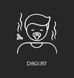 Disgust Chalk White Icon On Black Background