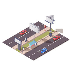 Isometric Advertising Constructions Composition