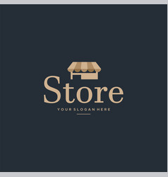 Minimalist Store Roof Building Market Logo Design