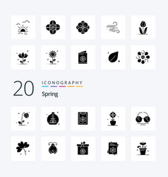 20 Spring Solid Glyph Icon Pack Like Eye Spring