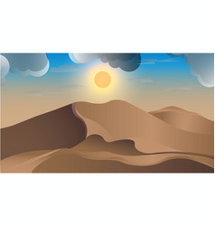 Desert Landscape Sunny And Cloudy