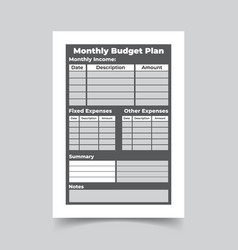 Monthly Budget Plan Template Income Plan