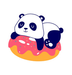 Panda Lying On Donut