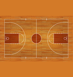 Basketball Court Floor With Line On Wood Texture