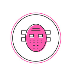 Filled Outline Hockey Mask Icon Isolated On White