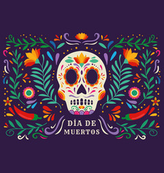 Flat Design Dia De Muertos Horizontal Banner