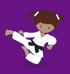 Karate Kid Girl Mulatto Brown Jump 08