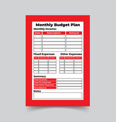 Monthly Budget Plan Template Income Plan