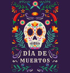 Flat Design Dia De Muertos Vertical Banner