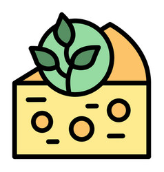 Vegan Cheese Icon Flat