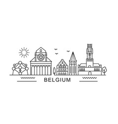 Belgium Minimal Style City Outline Skyline