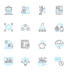 Equity Market Linear Icons Set Stocks