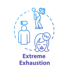 Extreme Exhaustion Concept Icon Woman Without