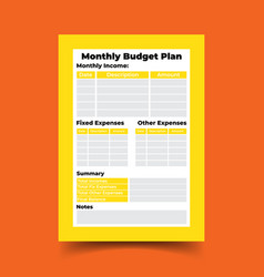 Monthly Budget Plan Template Income Plan