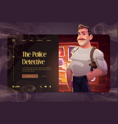 Police Detective Cartoon Landing Investigator