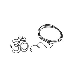 Sign Of Om With Comment As Line Drawing