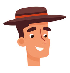 Smiling Avatar Wearing Fedora