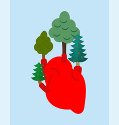 Trees Grow From Anatomical Heart Concept