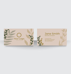 Business Card Template Design With Floral Theme