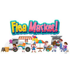 Flea Market Logo With Cartoon Character