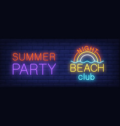 Summer Party In Night Beach Club Neon Sign