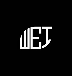 Wei Letter Logo Design On Black Background