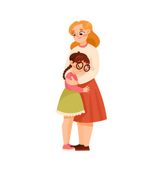 Woman Parent Supporting Girl Daughter Consoling