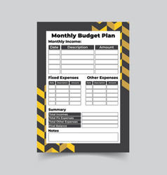 Monthly Budget Plan Template Income Plan