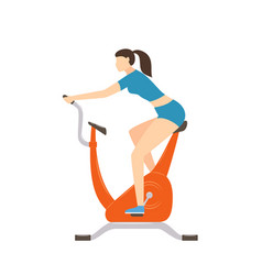 Woman On Exercise Bike