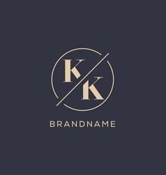 Initial Letter Kk Logo With Simple Circle Line